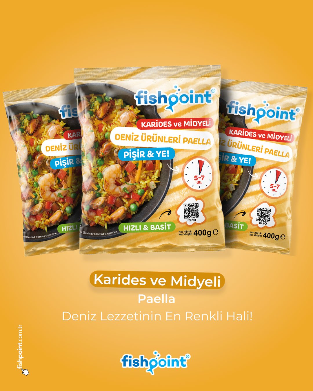 Fishpoint Karides ve Midyeli Paella ile deniz lezzetini kolayca sofranıza taşıyın!